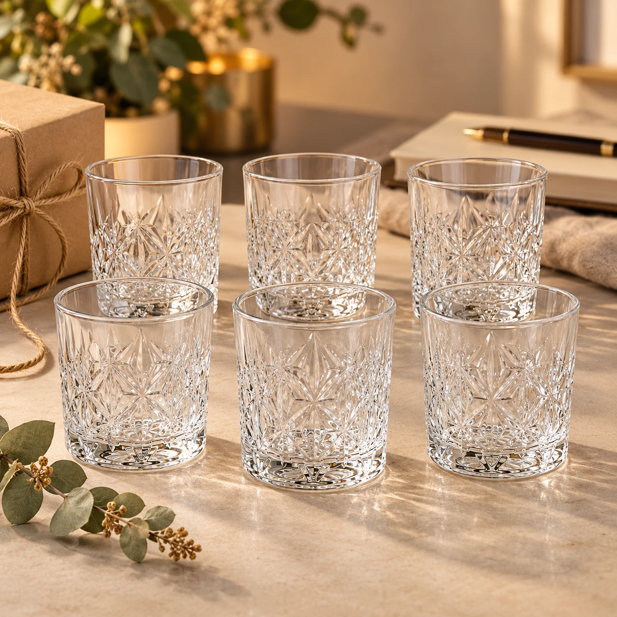 Crystal-Cut Glass Tumbler Set of 6 - view 5